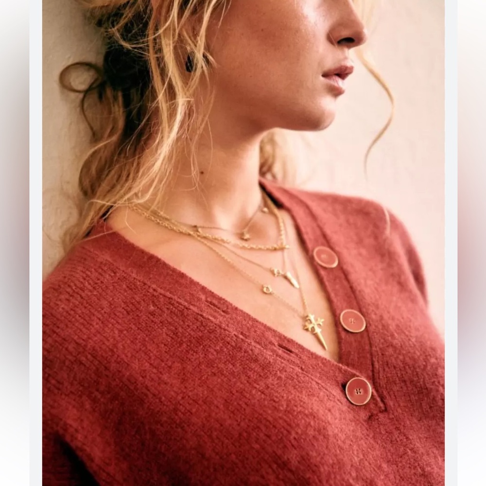 Sezane Willy lightweight sweater in the color rosewood size xs